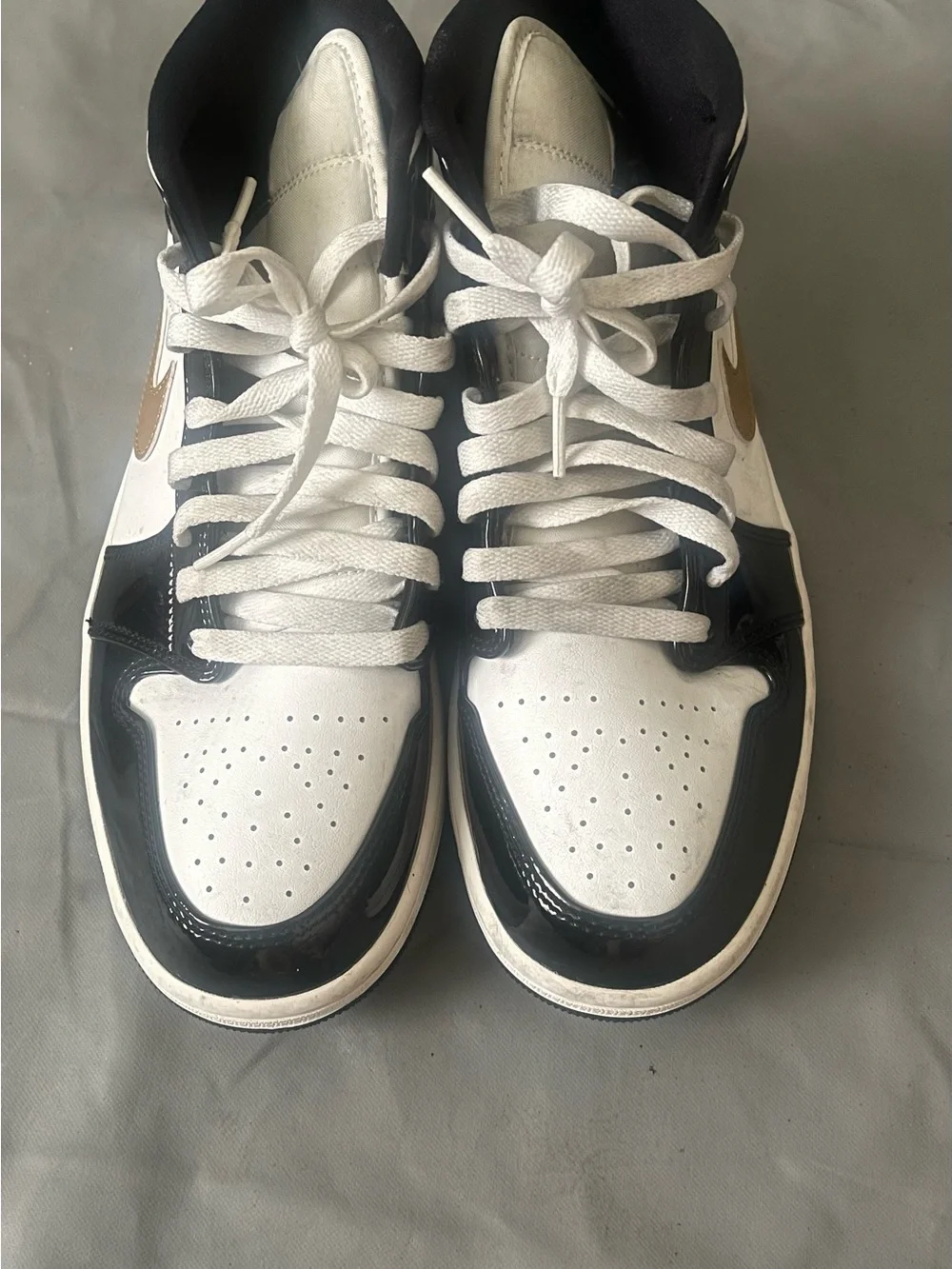 Jordan Men’s High-Top Sneakers - White, Black & Gold